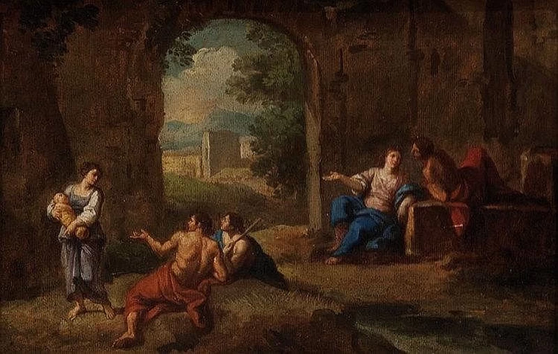 Studio di figure in un paesaggio